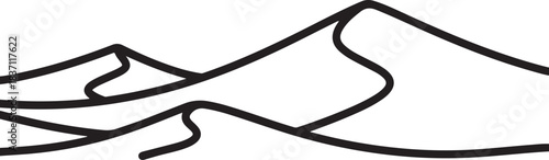 Desert Dunes Outline vector illustration