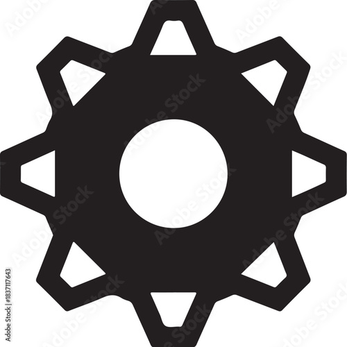 Eight Pointed Gear Cogwheel Icon machinery engineering