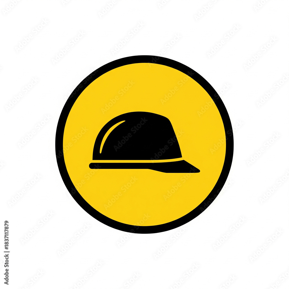 Fototapeta premium Hard Hat Safety Icon for Construction and Industrial Environments