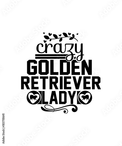 crazy golden retriever lady svg