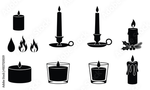 set of burning candles
