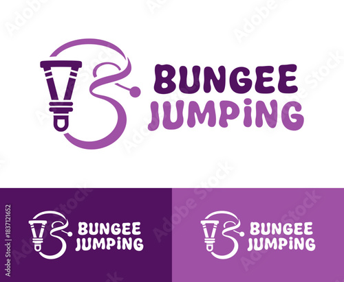 Bungee Jumping Logo Dynamic Adventure Sporting Identity