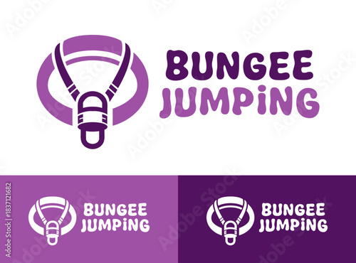 Bungee Jumping Logo Extreme Vertical Adventure Emblem