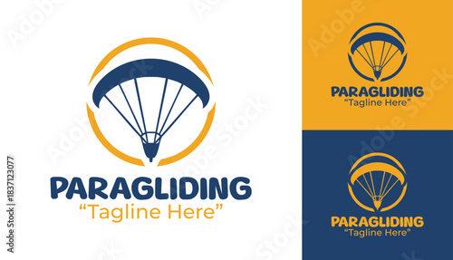 Paragliding Logo Smooth Aerial Sport Identity