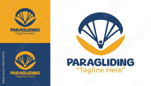 Paragliding Logo High Altitude Flight Icon