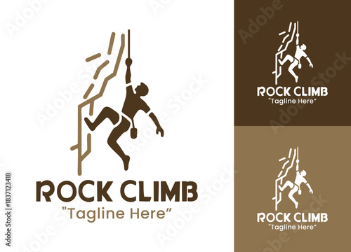 Rock Climb Logo Adventure Cliff Climbing Emblem