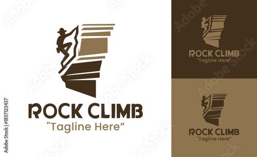 Rock Climb Logo Summit Adventure Badge