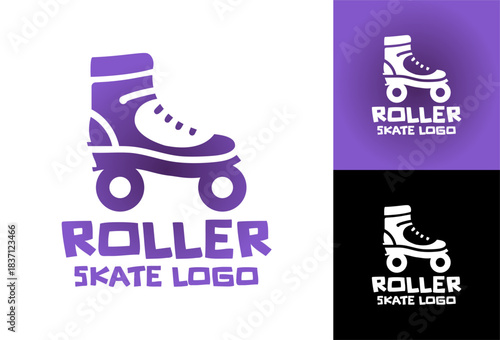 Roller Skate Logo Retro Inline Skating Emblem