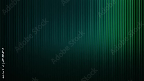 Glowing green grainy gradient glass lines effect black background futuristic cool glow soft waves animation Vertical Lines Ribbed Texture Gradient Lighting Modern