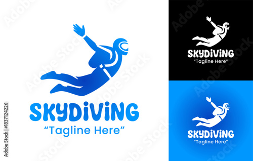 Skydiving Logo Minimal Clean Parachute Mark