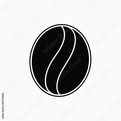  decaf coffee bean with slash editable template