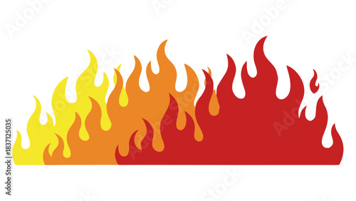 Dynamic Flame Graphic with Graduating Colors From Yellow to Red Against a Stark Black Background Symbolizing Heat and Energy