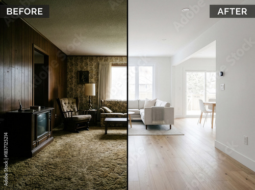 Renovated Home Before and After Transformation Interior Comparison