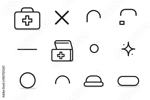 Fold aid minimal shadow vector mark cross line icon first arc hinge