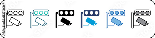Traffic Surveillance Single Icon Pack Multistyle