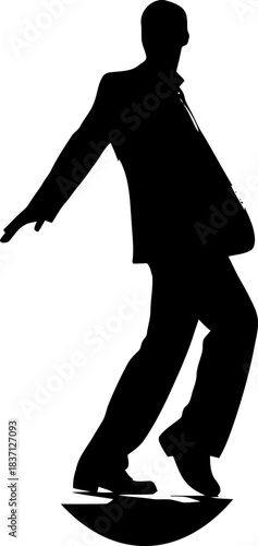 Captivating silhouette of a poised dancer in graceful motion on a stage form