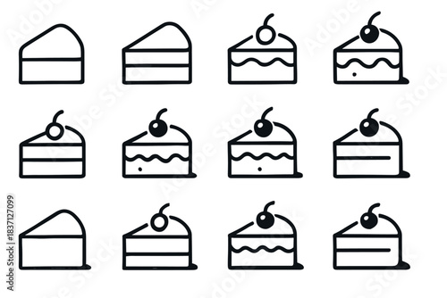 Outline top minimalist arc base shadow vector icon icons fold drip cake