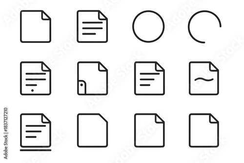 Ring fold icon document icons vector hinge minimal dot outline text arc