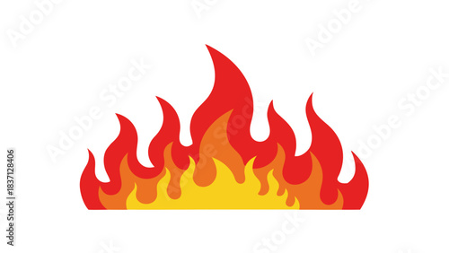 Fiery Flames Dancing in Vibrant Red Orange and Yellow Hues Against a Stark Black Background Evoking Intense Heat and Energy