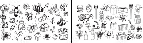 insect clipart illustration, bug doodle icons, hand drawn insects, nature small creatures, cute insect sketches, black white insect clipart, printable bug icons, kids nature pack, insect outline colle