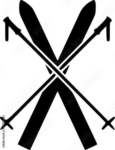 Crossed Ski Poles Equipment Icon
