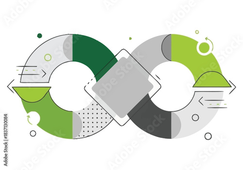 Abstract Infinity Loop Symbol Representing Continuous Process and Innovation Niche Industry Vector Icons Evergreen Microstock Graphics Sustainable Energy Line Art