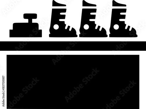 Ski and Snowboard Rental Equipment Icon