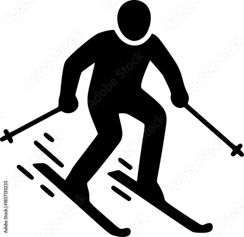 Skiing Edging and Snow Spray Icon