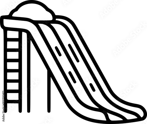 Curved Water Slide Aquapark Icon