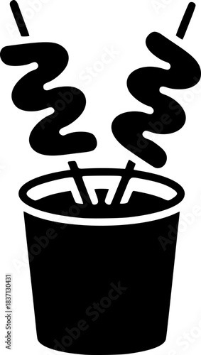 Two Skewered Fish Cakes in Cup Icon