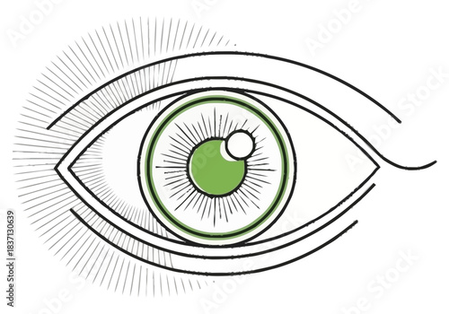 Abstract Stylized Eye Vision Concept Medical Science Healthcare Ophthalmology Symbol Niche Industry Vector Icons Evergreen Microstock Graphics Sustainable Energy Line Art