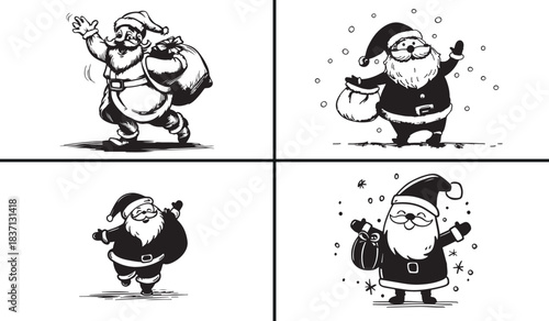 Santa Claus Vector, Christmas Holiday Illustration, Festive Celebration Art, Merry Xmas Design, Winter Holiday Symbol, Gift Giving Clipart, Holiday Season Vector, New Year Graphic Design, Santa with G