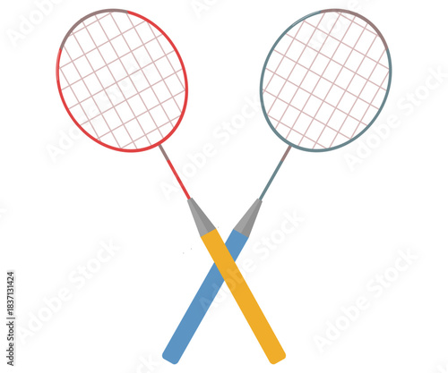 バドミントンラケット2本。ベクターイラスト