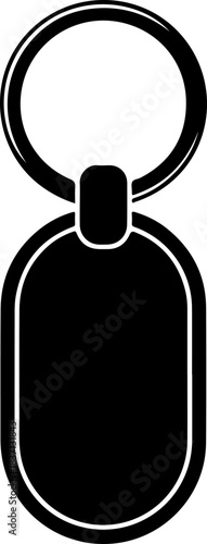 Keychain with an oblong pendant and circular ring