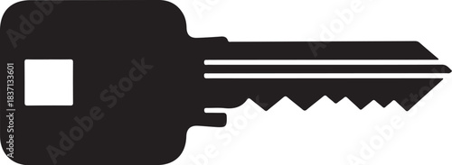 Black Silhouette of a House Key lock access