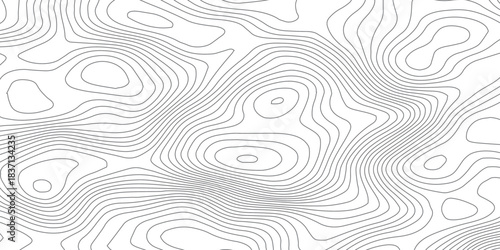Minimal Geographic Line Map. Clean Topographic Contour Vector Background.
