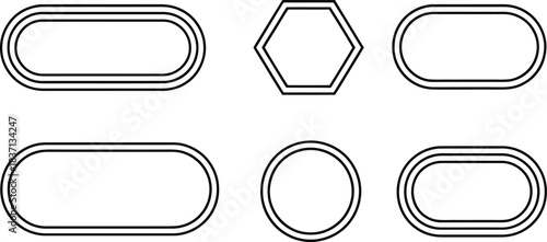 Collection of Geometric Shapes with Double Outlines