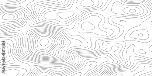 Minimal Geographic Line Map. Clean Topographic Contour Vector Background.