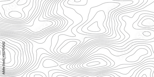 Minimal Geographic Line Map. Clean Topographic Contour Vector Background.