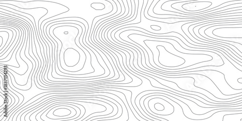 World Map Style Contour Lines. Geographic Topographic Pattern Vector.