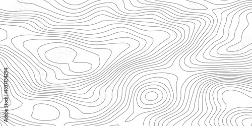 World Map Style Contour Lines. Geographic Topographic Pattern Vector.