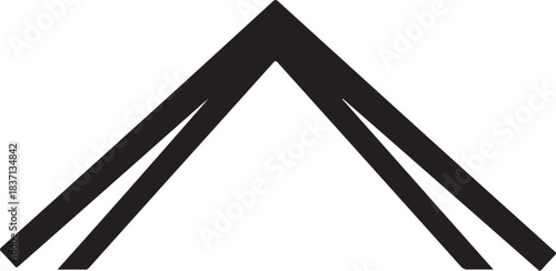 Black abstract chevron or angle shape with internal lines