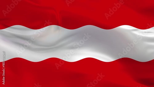 Waving flag of austria with wavy white stripe illustration