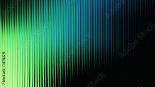 Glowing green grainy gradient glass lines effect black background futuristic cool glow soft waves animation Vertical Lines Ribbed Texture Gradient Lighting Modern