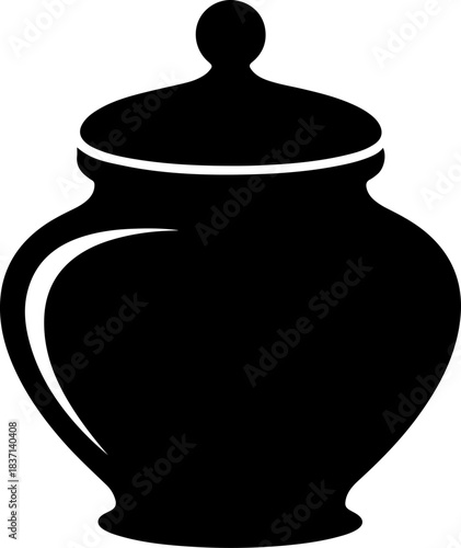 Decorative jar silhouette vector illustration