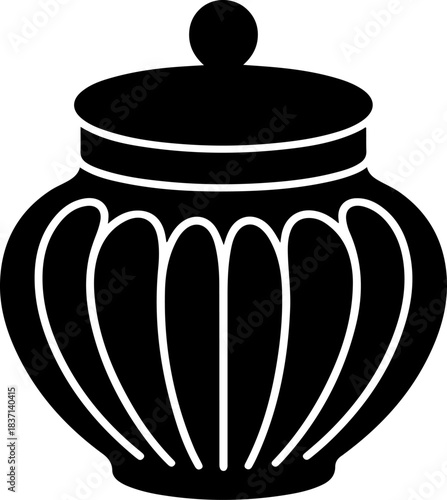 Decorative jar silhouette vector illustration