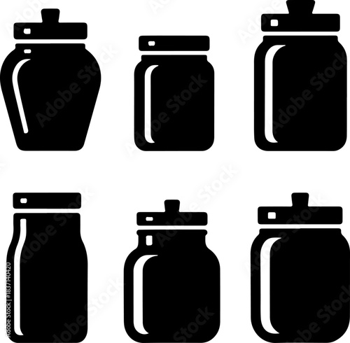 Decorative jar silhouette vector illustration