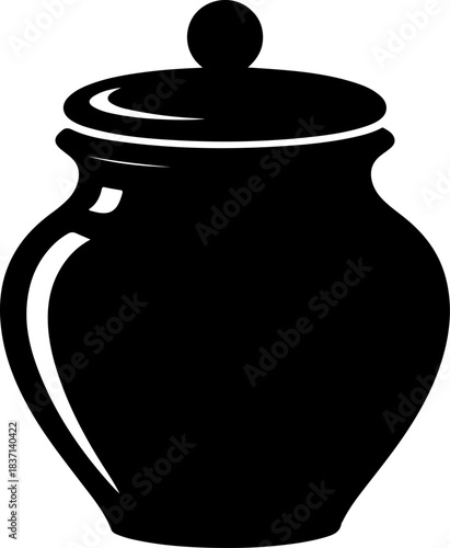 Decorative jar silhouette vector illustration