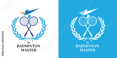 Professional Badminton Player Silhouette Logo Modern Style