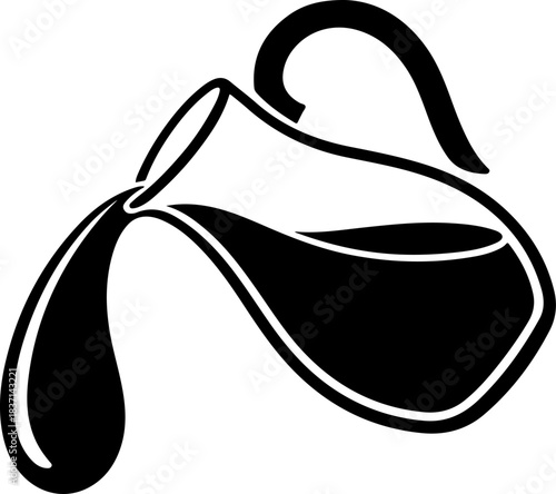 pitcher pouring liquid silhouette vector illustration